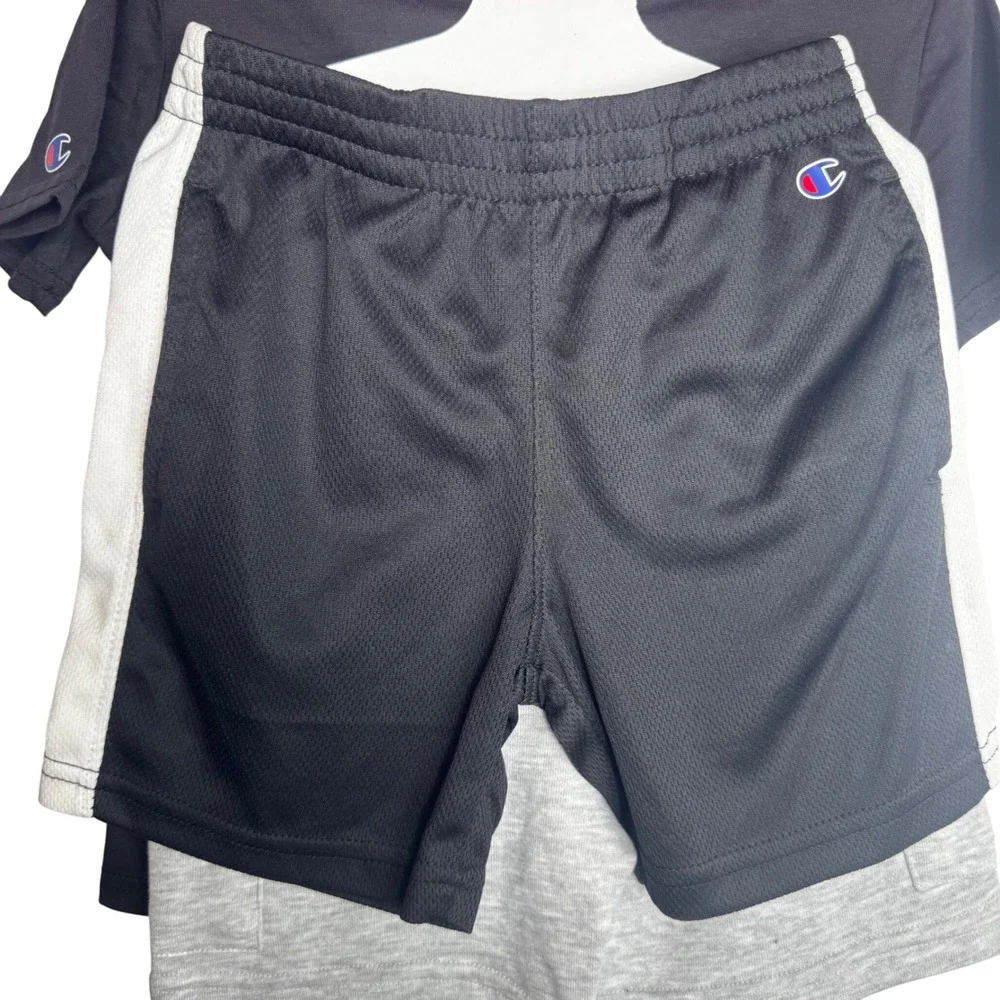 NWT Champion Kids 4 Piece Active Set Tshirts Shorts Size 4T Red Black Gray - Picture 6 of 8
